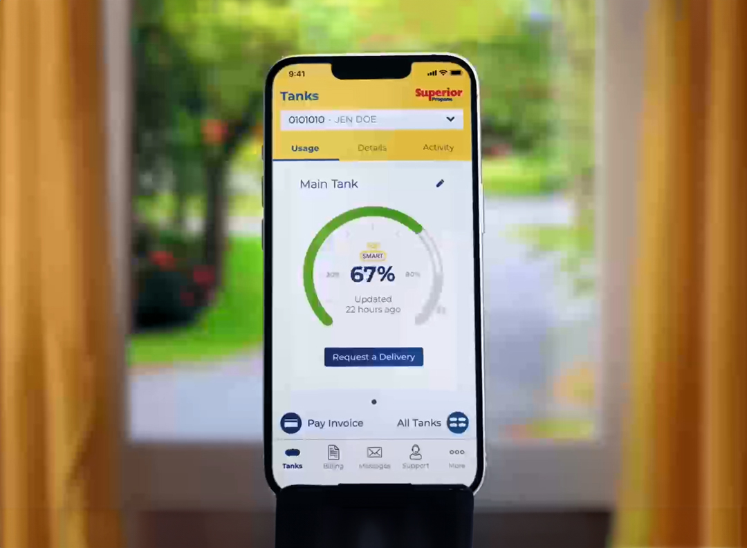 mySUPERIOR propane delivery app