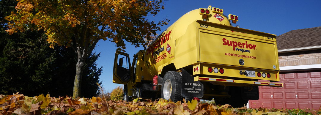 propane truck in the fall