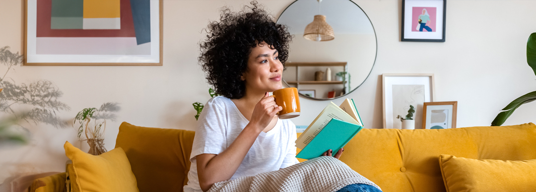 woman enjoying a propane warmed home