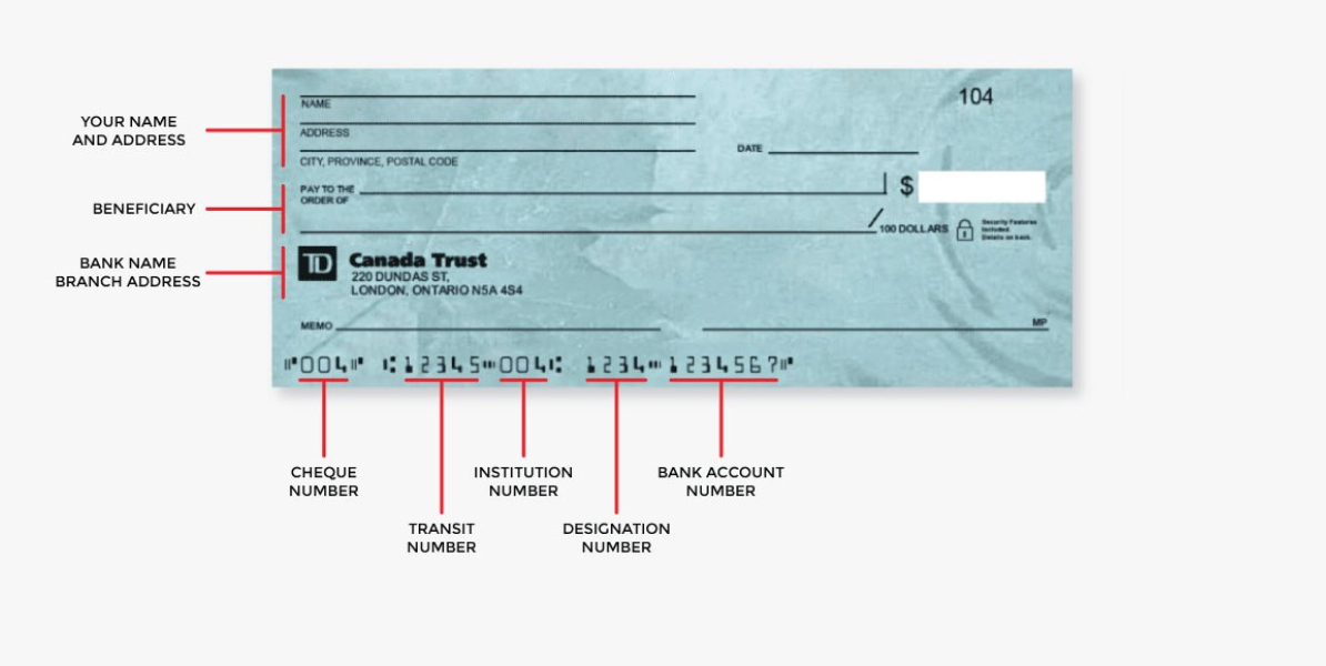 TD sample cheque