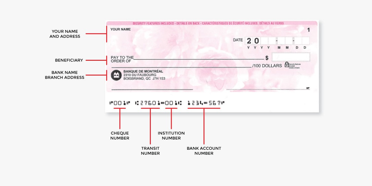 BMO sample cheque