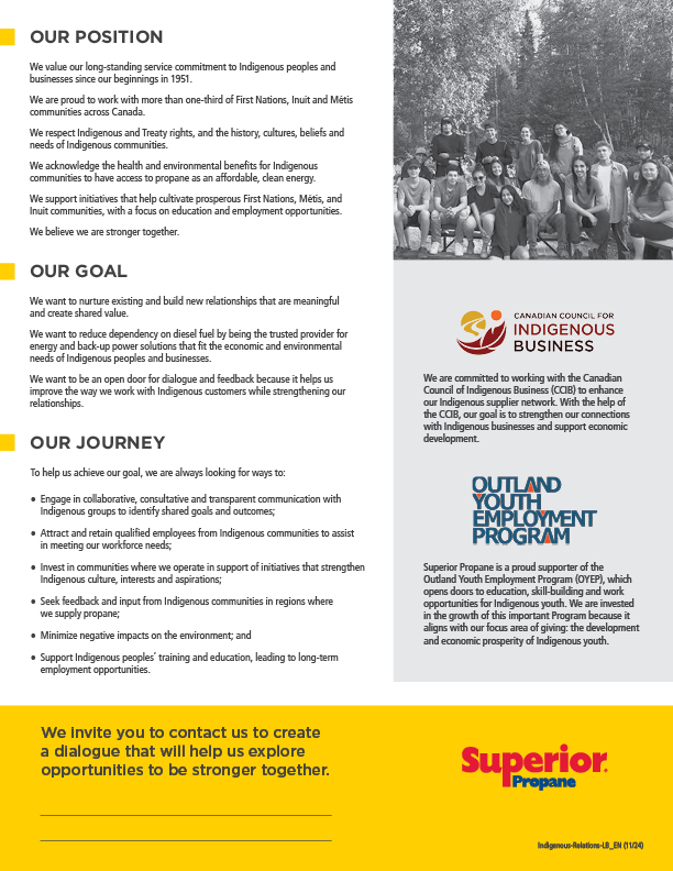 Our Indigenous Relations brochure