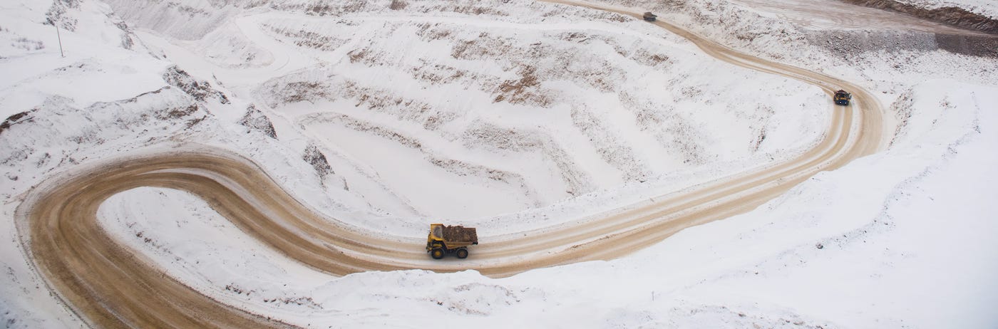 Copper mining in winter