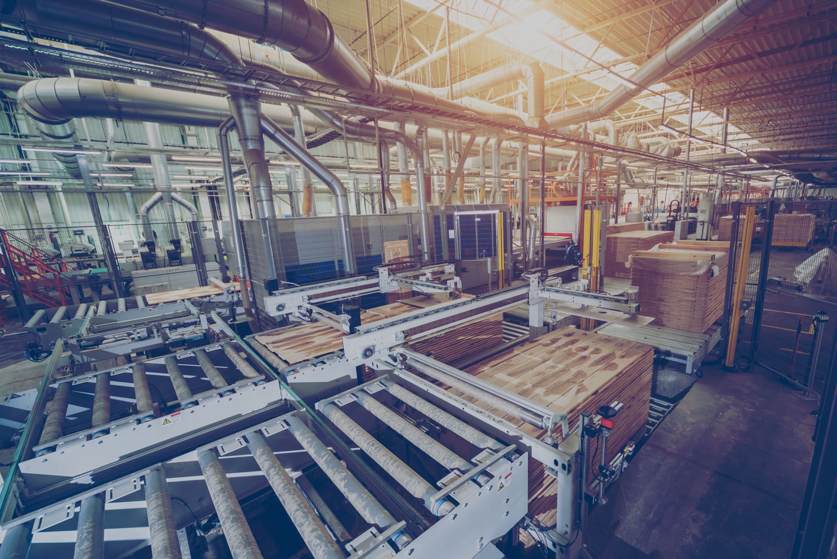 Interior of an expansive industrial plant