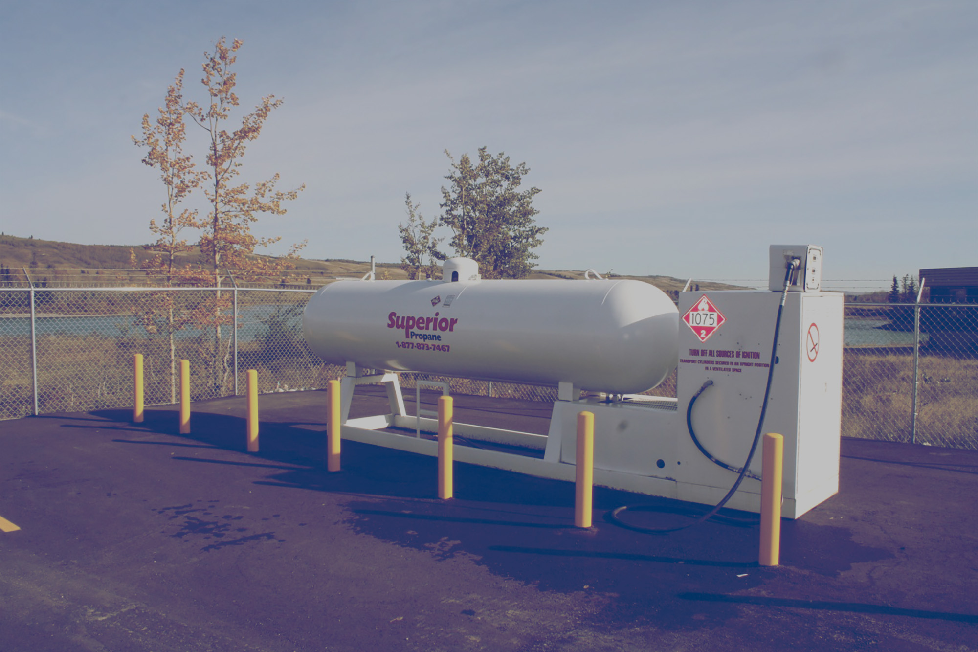Superior propane autogas tank in a card lock station. 