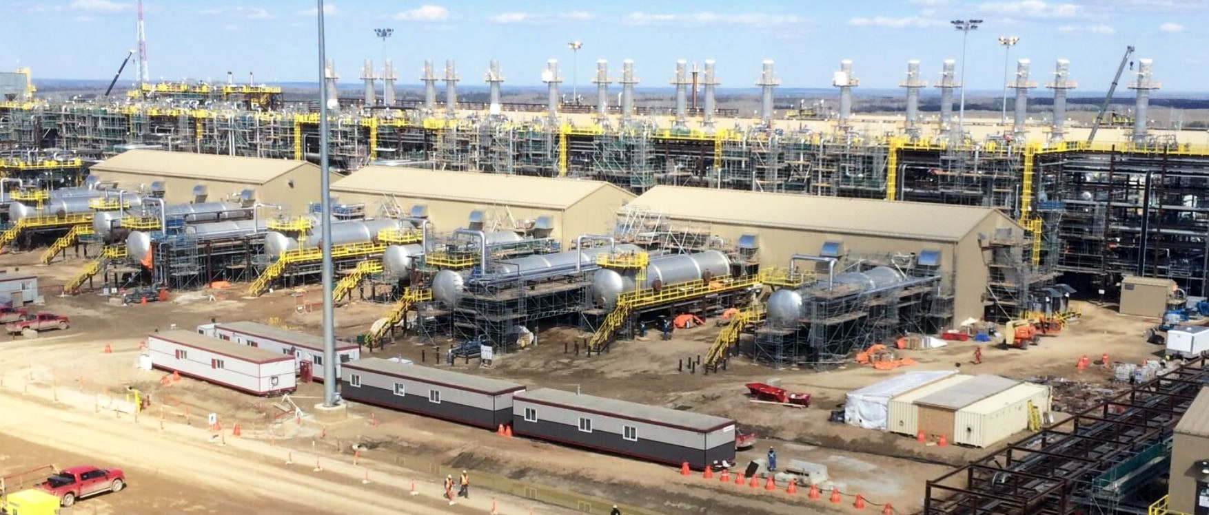 Aerial view of the ConocoPhillips Surmont 2 oil production site
