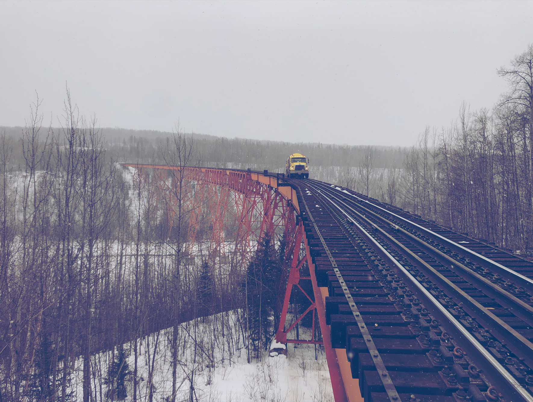 Superior truck on a railway bridge