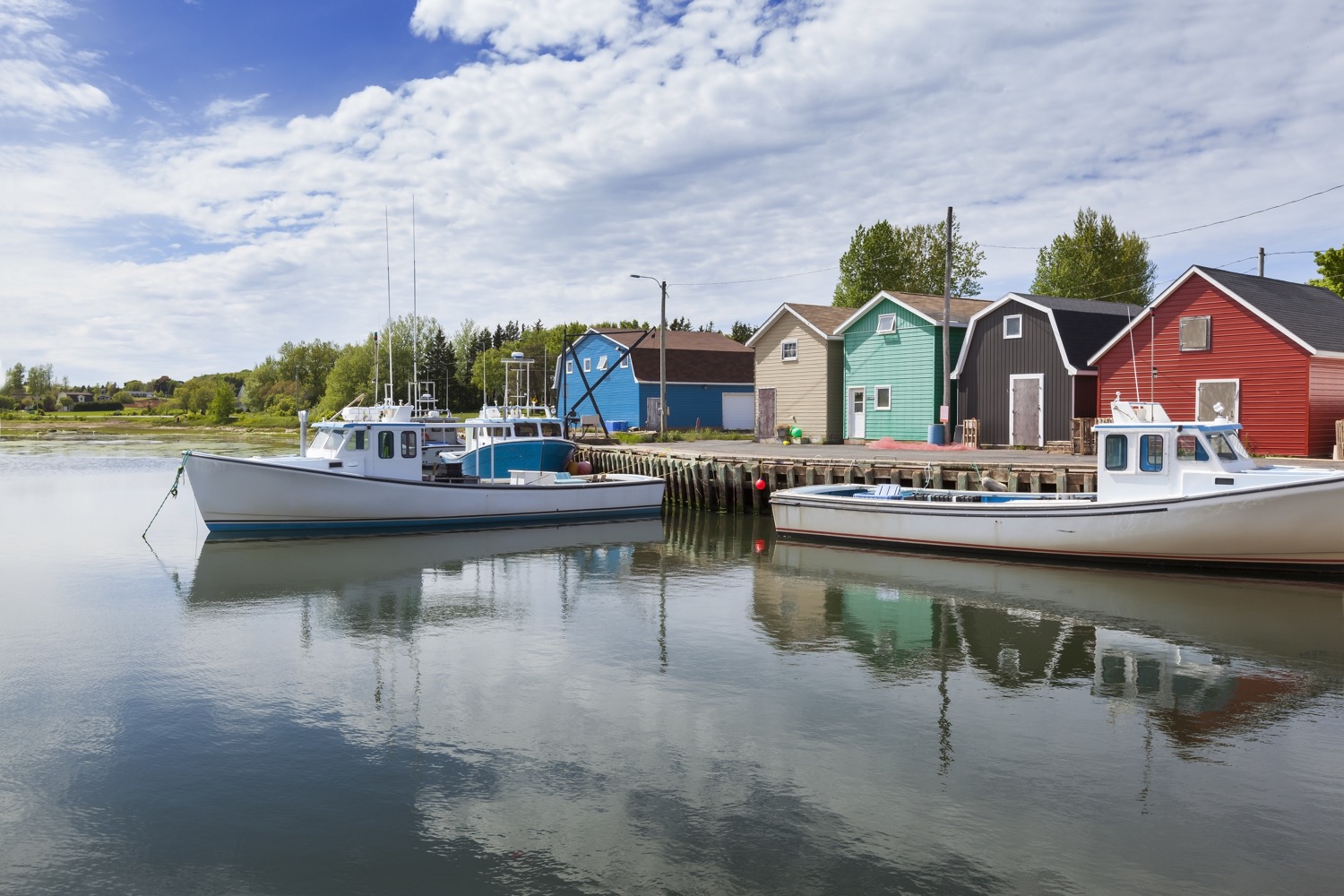 Two small boats in harbour in PEI.