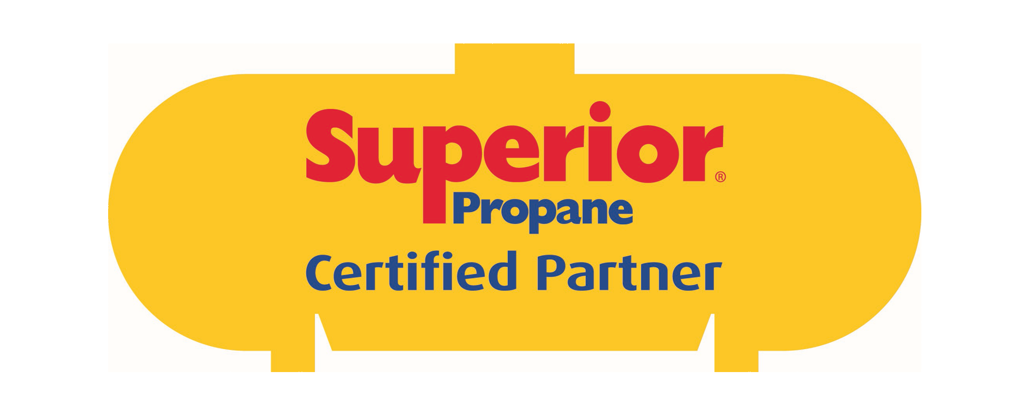 Yellow Propane Tank with Superior Propane Logo to indicate certified partners. 
