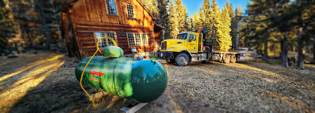 propane truck doing a propane tank refill